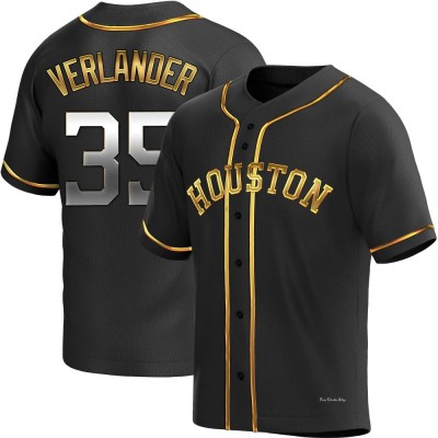 Men's Justin Verlander Houston Astros Replica Black Golden Alternate Jersey