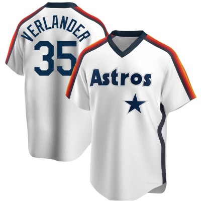 Men's Justin Verlander Houston Astros Replica White Home Cooperstown Collection Team Jersey