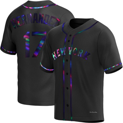 Men's Keith Hernandez New York Mets Replica Black Holographic Alternate Jersey