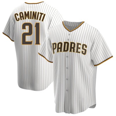 Men's Ken Caminiti San Diego Padres Replica White/Brown Home Jersey