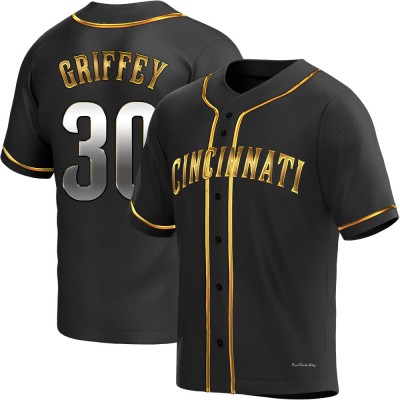 Men's Ken Griffey Cincinnati Reds Replica Black Golden Alternate Jersey