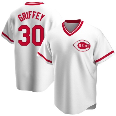 Men's Ken Griffey Cincinnati Reds Replica White Home Cooperstown Collection Jersey