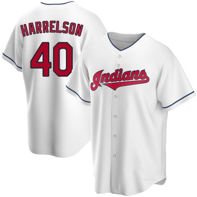 Men's Ken Harrelson Cleveland Guardians Replica White Home Jersey