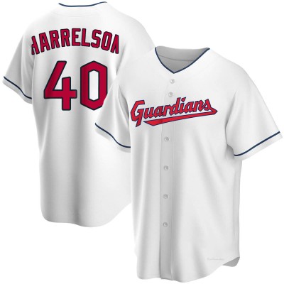 Men's Ken Harrelson Cleveland Guardians Replica White Home Jersey