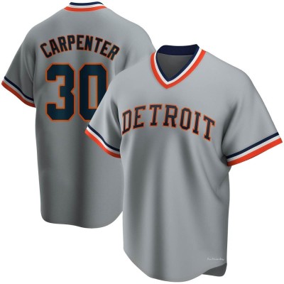 Men's Kerry Carpenter Detroit Tigers Gray Road Cooperstown Collection Jersey