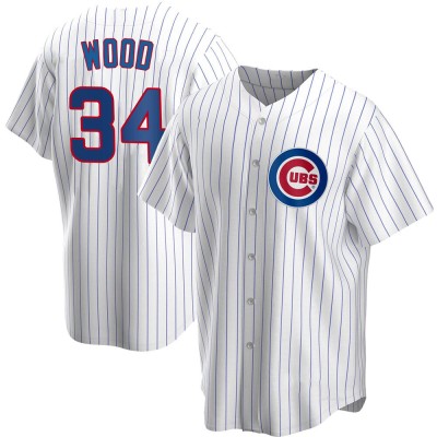 Men's Kerry Wood Chicago Cubs Replica White Home Jersey