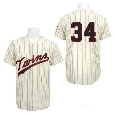 Men's Kirby Puckett Minnesota Twins Authentic Cream 1969 Throwback Jersey