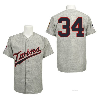 Men's Kirby Puckett Minnesota Twins Authentic Grey 1969 Throwback Jersey