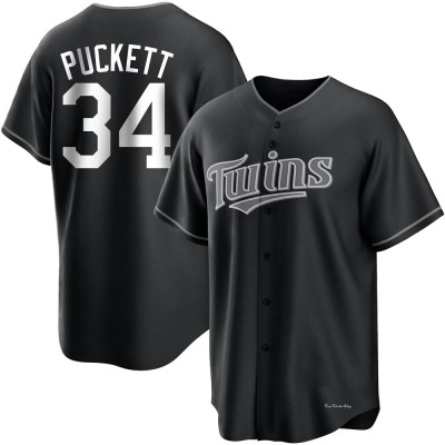 Men's Kirby Puckett Minnesota Twins Replica Black/White Jersey