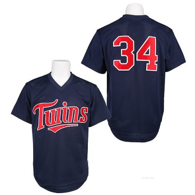 Men's Kirby Puckett Minnesota Twins Replica Navy Blue 1991 Throwback Jersey