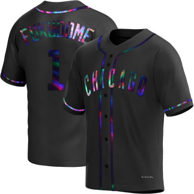 Men's Kosuke Fukudome Chicago Cubs Replica Black Holographic Alternate Jersey