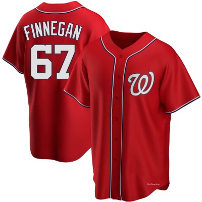 Men's Kyle Finnegan Washington Nationals Replica Red Alternate Jersey