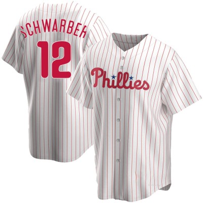 Men's Kyle Schwarber Philadelphia Phillies Replica White Home Jersey