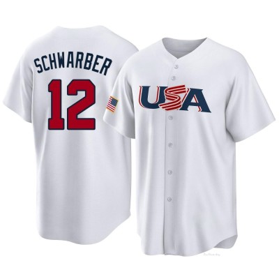 Men's Kyle Schwarber Philadelphia Phillies Replica White USA Baseball 2023 World Baseball Classic Jersey