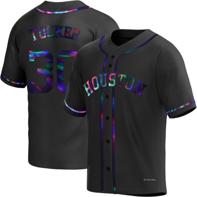 Men's Kyle Tucker Houston Astros Replica Black Holographic Alternate Jersey