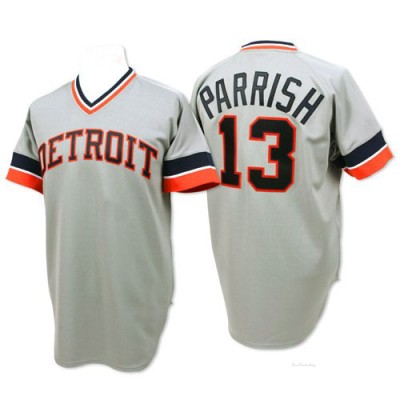 Men's Lance Parrish Detroit Tigers Authentic Grey Throwback Jersey