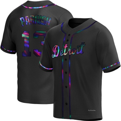 Men's Lance Parrish Detroit Tigers Replica Black Holographic Alternate Jersey