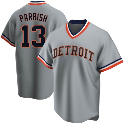 Men's Lance Parrish Detroit Tigers Replica Gray Road Cooperstown Collection Jersey