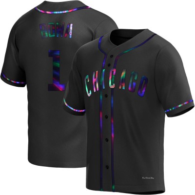 Men's Larry Bowa Chicago Cubs Replica Black Holographic Alternate Jersey