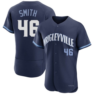 Men's Lee Smith Chicago Cubs Authentic Navy 2021 City Connect Jersey