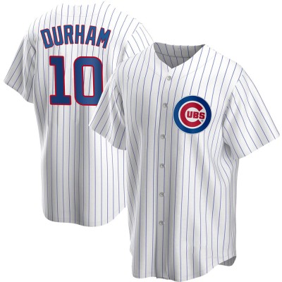 Men's Leon Durham Chicago Cubs Replica White Home Jersey