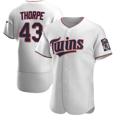 Men's Lewis Thorpe Minnesota Twins Authentic White Home Jersey