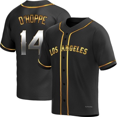 Men's Logan O'Hoppe Los Angeles Angels Replica Black Golden Alternate Jersey