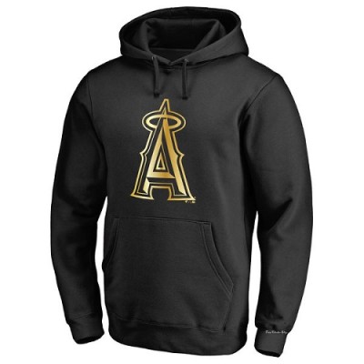 Men's Los Angeles Angels Gold Collection Pullover Hoodie - Black