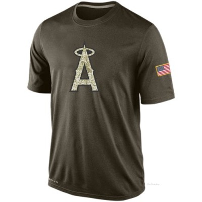 Men's Los Angeles Angels Olive Dri-Fit Salute To Service KO Performance T-Shirt