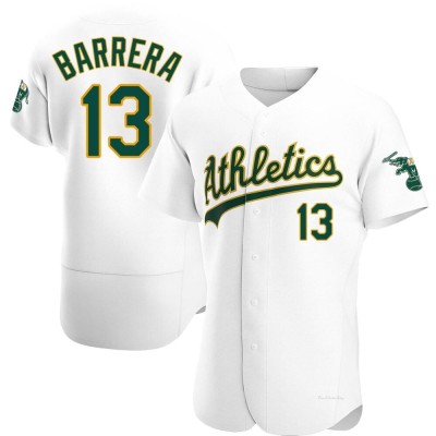 Men's Luis Barrera Oakland Athletics Authentic White Home Jersey