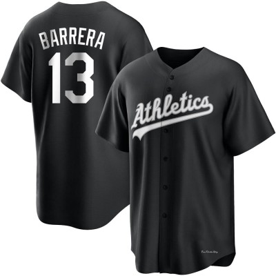 Men's Luis Barrera Oakland Athletics Replica Black/White Jersey