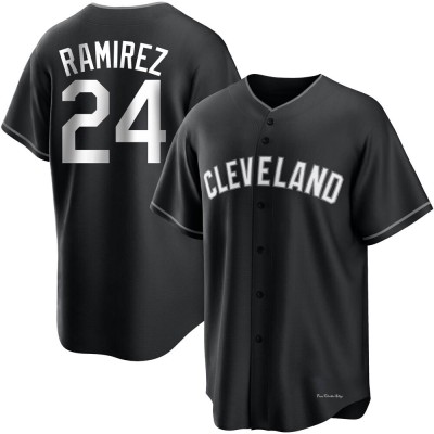 Men's Manny Ramirez Cleveland Guardians Replica Black/White Jersey