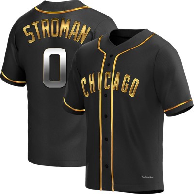 Men's Marcus Stroman Chicago Cubs Replica Black Golden Alternate Jersey