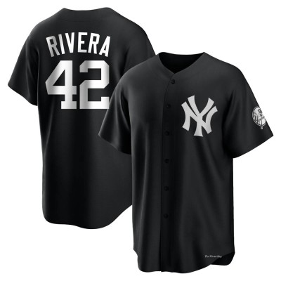 Men's Mariano Rivera New York Yankees Replica Black/White Jersey