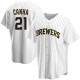 Men's Mark Canha Milwaukee Brewers Replica White Home Jersey