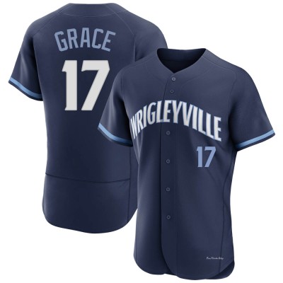 Men's Mark Grace Chicago Cubs Authentic Navy 2021 City Connect Jersey