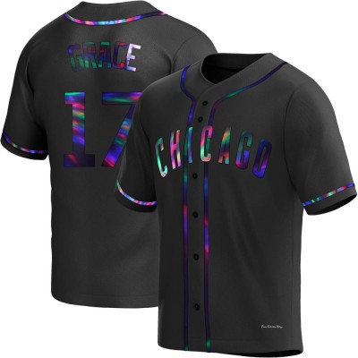 Men's Mark Grace Chicago Cubs Replica Black Holographic Alternate Jersey