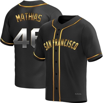 Men's Mark Mathias San Francisco Giants Replica Black Golden Alternate Jersey