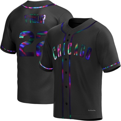 Men's Mark Prior Chicago Cubs Replica Black Holographic Alternate Jersey