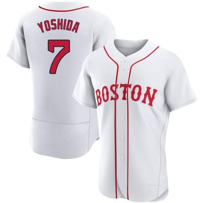 Men's Masataka Yoshida Boston Red Sox Authentic White 2021 Patriots' Day Jersey