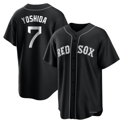 Men's Masataka Yoshida Boston Red Sox Replica Black/White Jersey