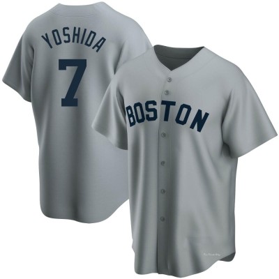 Men's Masataka Yoshida Boston Red Sox Replica Gray Road Cooperstown Collection Jersey