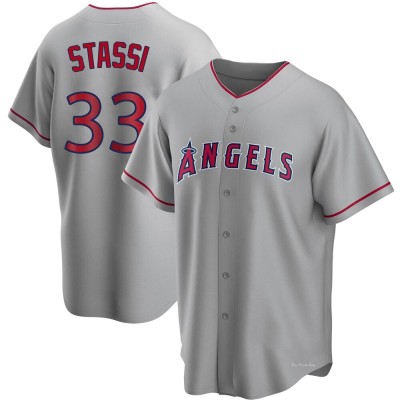 Men's Max Stassi Los Angeles Angels Replica Silver Road Jersey