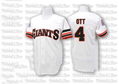 Men's Mel Ott San Francisco Giants Authentic White Throwback Jersey