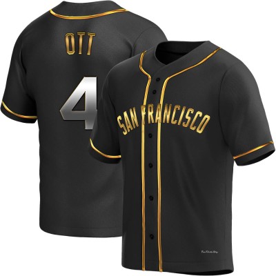 Men's Mel Ott San Francisco Giants Replica Black Golden Alternate Jersey