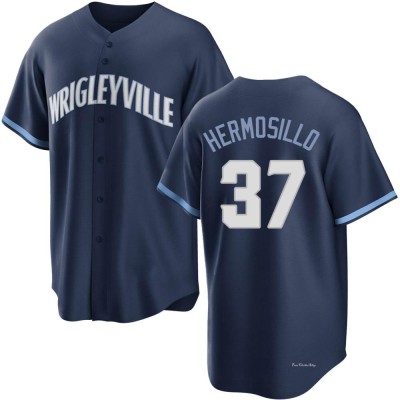 Men's Michael Hermosillo Chicago Cubs Replica Navy 2021 City Connect Jersey