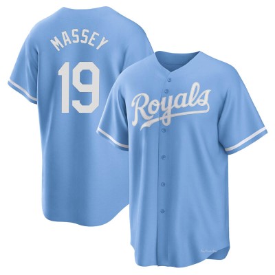 Men's Michael Massey Kansas City Royals Replica Light Blue 2022 Alternate Jersey