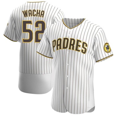 Men's Michael Wacha San Diego Padres Authentic White/Brown Home Jersey