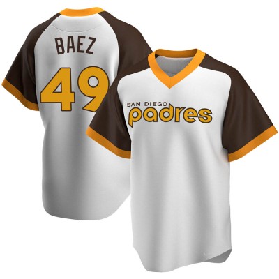 Men's Michel Baez San Diego Padres Replica White Home Cooperstown Collection Jersey