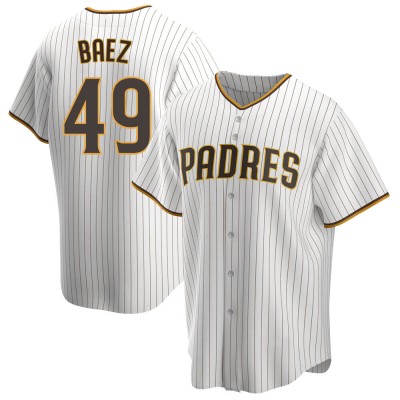 Men's Michel Baez San Diego Padres Replica White/Brown Home Jersey